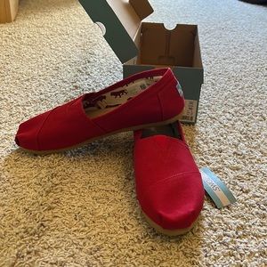 Brand new TOMS!  Red size 10